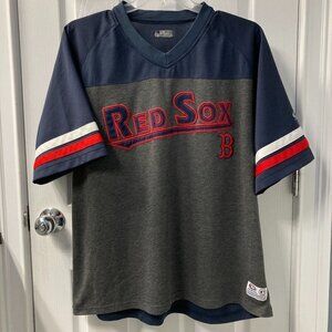 Boston Red Sox True Fan Jersey Style Athletic V-Neck T-Shirt Size 2XL